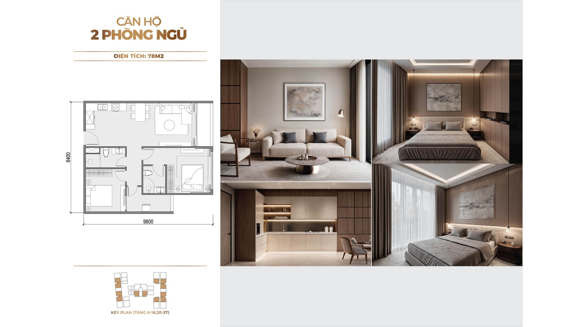 thiết kế căn hộ 2 phòng ngủ dự án sunshine Continental Hà Nội