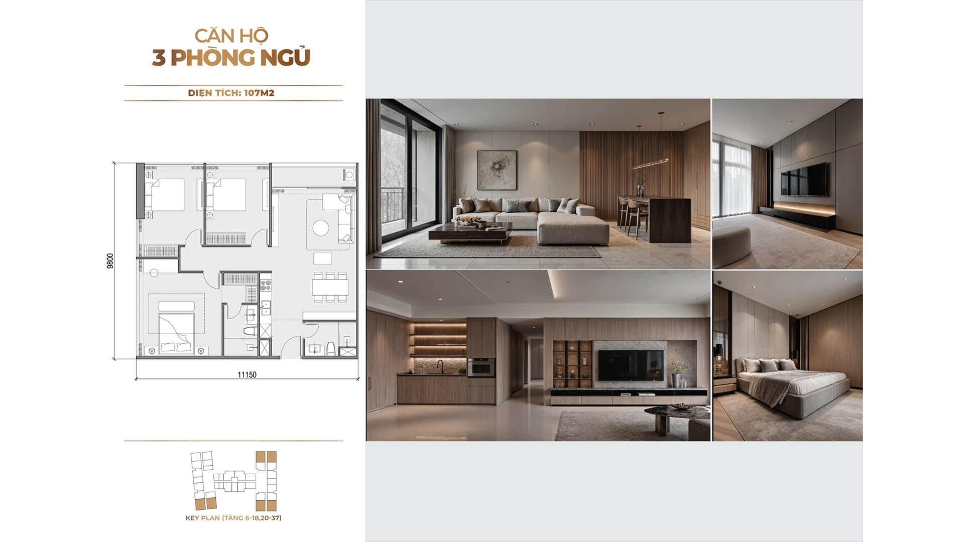 thiết kế căn hộ 3 phòng ngủ dự án sunshine Continental Hà Nội