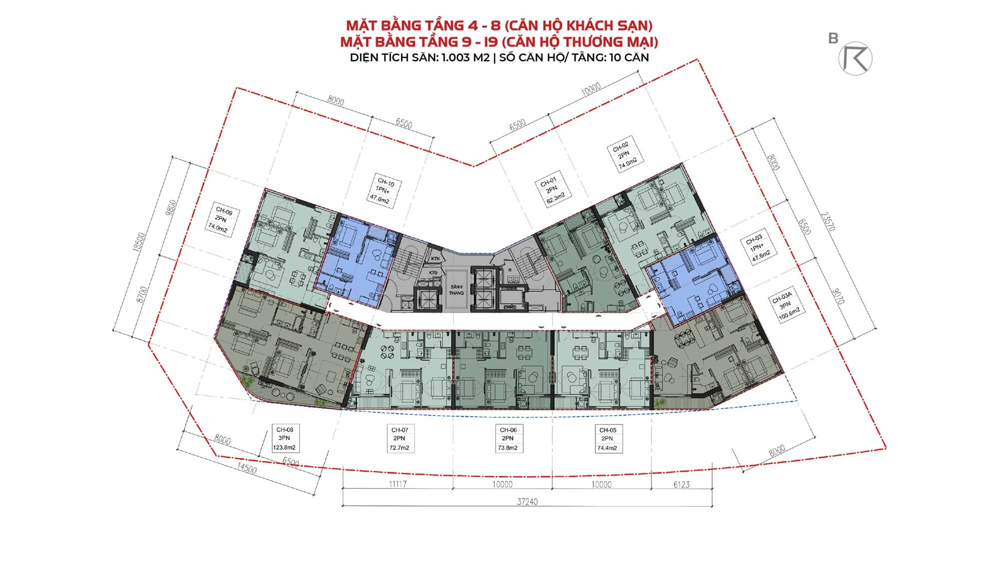 mặt bằng dự án sunshine continental trần bình
